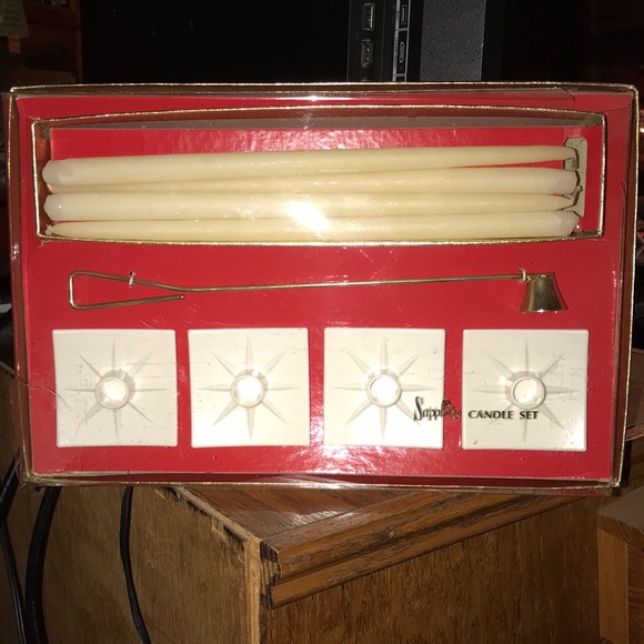 VINTAGE 1900’s SAPPHIRE 9 PIECE CANDLE SET - Picture 1 of 3